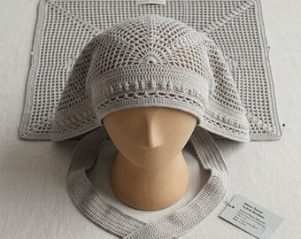 Turkish Bandana Crochet Pattern PDF, Lace Head Scarf Pattern, Boho Head Wrap Pattern, Hooded Bandana Crochet, Instant Download.