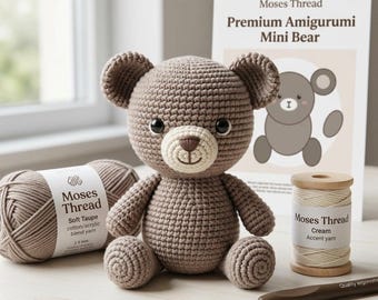 Mini Bear Crochet Pattern PDF, Easy Plush Animal Crochet, Digital Download.