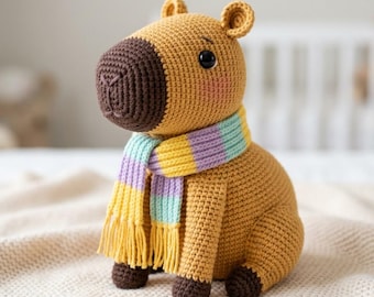 Capybara Häkelanleitung PDF - Amigurumi Stofftier Muster Sofort-Download.