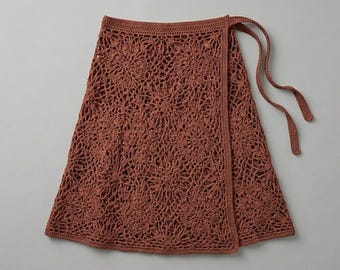 Patrón de falda pareo de encaje a crochet en PDF, patrón de pareo de playa a crochet, patrón de falda a medida, proyecto de crochet de nivel intermedio.