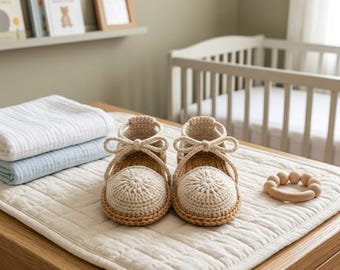 Crochet Baby Sandals Pattern PDF, Baby Shoe Crochet Pattern, Easy Crochet Baby Booties, Instant Download.