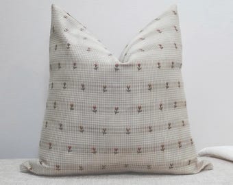 Dainty Floral Plaid Throw Pillow Cover
