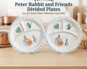 Vintage Peter Rabbit and Friends Divided Plates Lot of 2 Eden Melamine