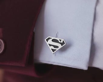 Manschettknappar från filmer • Manschettknappar inspirerade av Stålmannen • Manschettknapp i vintagestil med superhjältar • Clark Kent, DC Comics-present