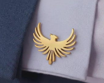 Phoenix Manschettknappar, Guld Silver Svart Rostfritt Stål Skjortatillbehör, Bröllopsgåva