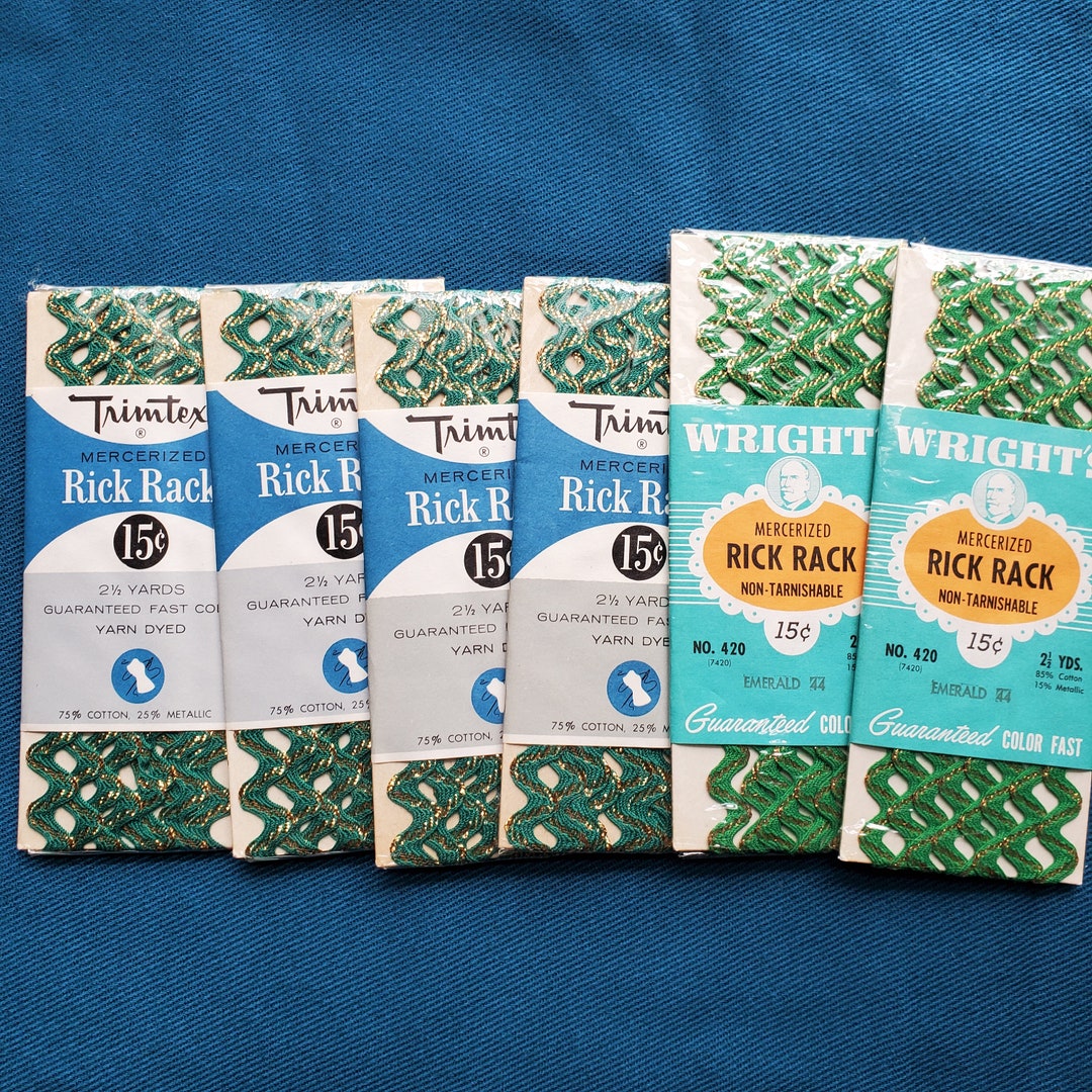 Vintage Green and Gold Rick Rack 6 Packs Wrights Trim Tex Etsy