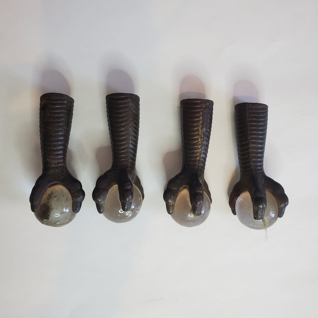 Antique Cast Iron Claw Foot and Glass Ball Furniture Feet Table or Footstool Etsy