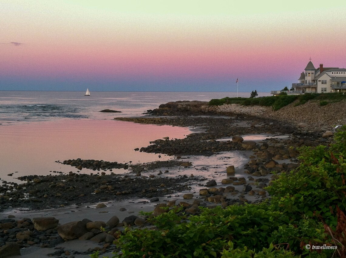 Sunset on the Marginal Way Ogunquit, Maine Digital Download Photograph