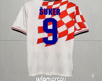 Maglia da calcio vintage Suker Legend Croazia 1998