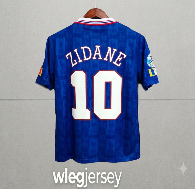Zidane Legend Jersey France 1996 Football Soccer Vintage image 1