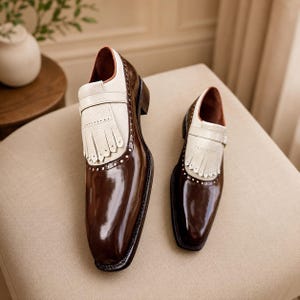 cream colored dress shoes men Handmade Men Cream color brogue shoes, Men Ivory dress shoes, Party shoes  men