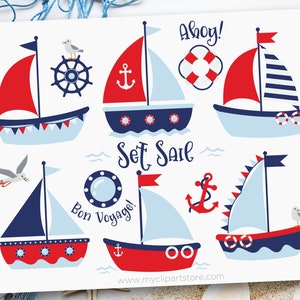 Clipart per barca a vela (ragazzo), Clipart estivo, SVG nautico - Download digitale / Design a sublimazione / SVG, EPS, PNG