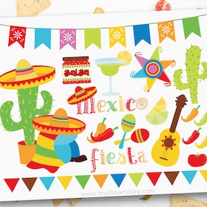 Cinco De Mayo Clipart: Mexiko Fiesta, Kaktus, Sombrero (Digitaler Download)