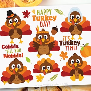 Thanksgiving Clipart, Turkey Clipart, Turkey svg, Autumn Clipart, Turkey Day - Digital Download | Sublimation Design | SVG, EPS, PNG