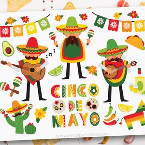 Cinco De Mayo Clipart: Mariachi Band, Sombrero (Digital Download)