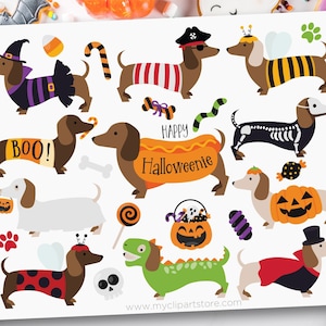 Halloween Doxies Clipart, Halloween Hunde, Dackel, Halloween Cliparts, Halloweenie - Digital Download | Sublimationsdesign | SVG, EPS, PNG