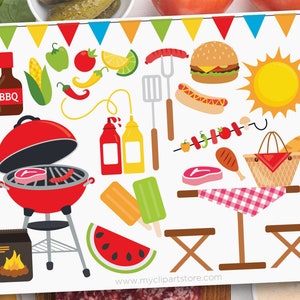 Zomer BBQ Clipart, Achtertuin Barbecue SVG, Vaderdag, Koning van de Grill, Picknick - Digitale Download | Sublimatieontwerp | SVG, EPS, PNG