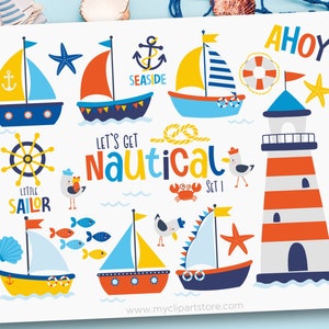Simpatica clipart nautica, vela, piccolo marinaio, babyshower, barca a vela in formato svg, mare, spiaggia - Download digitale / design sublimazione / SVG, EPS, PNG