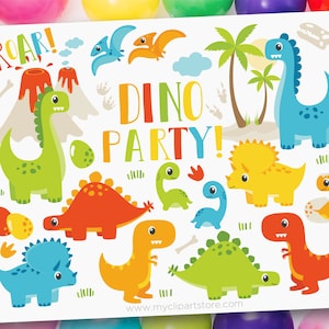 Dinosaurs Clip Art, Dinosaur svg, Dino Party, Dinosaur Graphic, Baby, Boy Dino Digital Download Sublimation Design SVG, EPS, PNG image 1