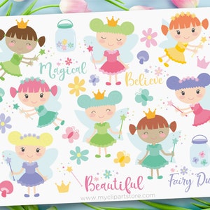 Fées Clipart, Clipart princesse, Princesse svg, Fée des dents svg, Poussière de fée magique - Téléchargement numérique | Conception de sublimation | SVG, EPS, PNG