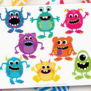 Niedliches Monster Clipart, Baby Monster Clipart, Monster Clip Art, Monster svg - Digital Download | Sublimationsdesign | SVG, EPS, PNG