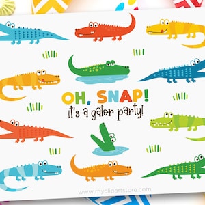 Crocodile Clipart, Alligator svg, Boy, Birthday Party - Digital Download | Sublimation Design | SVG, EPS, PNG