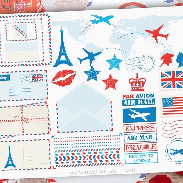 Post Office Clipart, Air Mail Clipart, Par Avion, Mailing Envelopes, Royal Mail, Air Plane svg