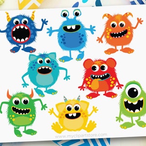 Cute Monster Clipart, Monster Birthday, Monster svg, Monster Clip Art, Monster Stickers - Digital Download | Sublimation | SVG, EPS, PNG
