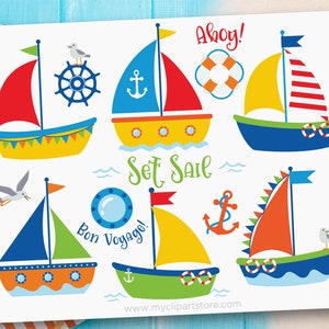 Clipart żaglówki, Clipart letni, Nautyczny svg, Clipart żeglarski, Clipart rejsowy - Pobieranie cyfrowe | Projekt sublimacji | SVG, EPS, PNG