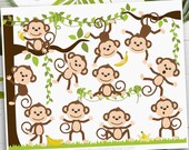 Download Monkey Svg Monkey Clip Art Monkey Clipart 5 Little Monkeys Jungle Wall Art Digital Download By Myclipartstore Catch My Party