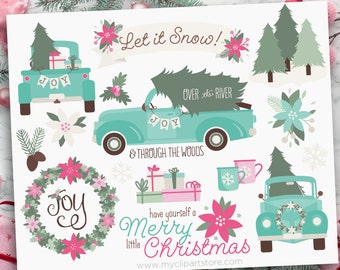 Christmas Truck Clipart, Christmas Truck svg, Pickup Truck svg, Christmas svg, CIJ - Digital Download | Sublimation Design | svg, eps, png