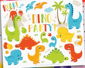 Dinosaurs Clip Art, Dinosaur svg, Dino Party, Dinosaur Graphic, Baby, Boy Dino - Digital Download | Sublimation Design | SVG, EPS, PNG