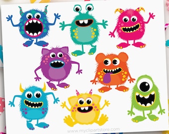 Cute Monster Clipart, Baby Monster Clipart, Monster Clip Art, Monster svg - Digital Download | Sublimation Design | SVG, EPS, PNG