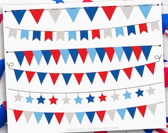 4th of July, Independence Day Bunting, Banners, Flags, stars, stripes, USA, America, Patriot,  , png