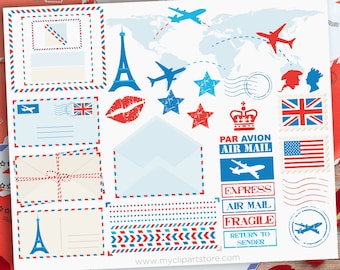 Clipart de correio aéreo, clipart de correio aéreo, Par Avion, envelopes para correspondência, Royal Mail, Air Plane svg