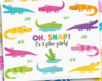 Girl Alligator svg, Crocodile Clipart, Birthday Party - Digital Download | Sublimation Design | SVG, EPS, PNG