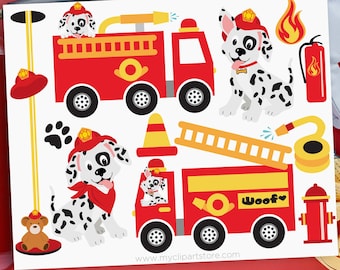 Fire Engine svg, Firefighter Clipart, Dalmatian, Fire Truck svg, Fireman svg   - Digital Download | Sublimation Design | SVG, EPS, PNG