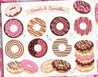 Donut Clipart, Donut svg, Doughnut Clipart, Baking Clip Art, Bake Sale, Candy Clipart  - Digital Download | Sublimation | SVG, EPS, PNG