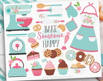 Bakery Clipart, Cupcakes svg, Cupcake svg, Kitchen Utensils, Apron svg, Baking, Bake Sale - Digital Download | Sublimation | SVG, EPS, PNG