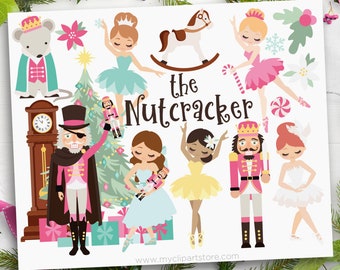 Nutcracker Clip Art, Ballet Clipart, Nutcracker Suite, Christmas Clipart, Ballerina svg - Digital Download | Sublimation | SVG, EPS, PNG