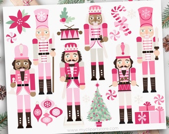 Nutcracker Clip Art, Sugar Plum, Christmas Candy Clipart, Pink Nutcracker, Candy Cane - Digital Download | Sublimation | SVG, EPS, PNG