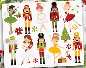 Nutcracker Ballet Clipart, Nutcracker svg, Mouse King, Ballerinas, Sugar Plum Fairy, Candy - Digital Download | Sublimation | SVG, EPS, PNG