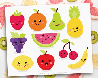 cute fruit clipart etsy cute fruit clipart etsy