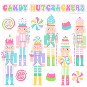 Candyland Nutcracker Clipart, Nutcracker svg, Doces de Natal, Quebra-nozes Rosa, Hortelã-pimenta - Download Digital | Sublimação | SVG, EPS, PNG