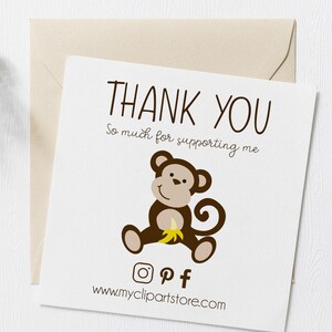 Playful Monkey Clipart: Jungle Animals SVG, PNG, EPS (Digital Download) image 3