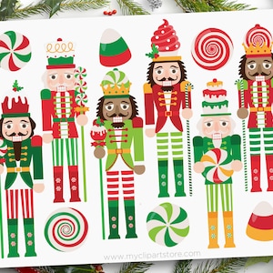 Clipart de quebra-nozes, quebra-nozes de doces svg, clipart de Natal, vermelho e verde, doces, guloseimas - download digital | Sublimação | SVG, EPS, PNG
