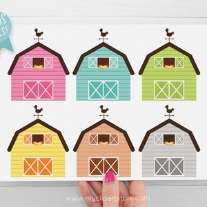 Cute Farm Clipart, Farm Animals, Pink Barn, Farm Birthday, Baby Shower, Farmstead, Cow svg Digital Download Sublimation SVG, EPS, PNG image 8