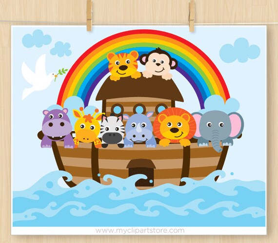 Noah S Ark Clipart Bible Stories Christian Clip Art Etsy