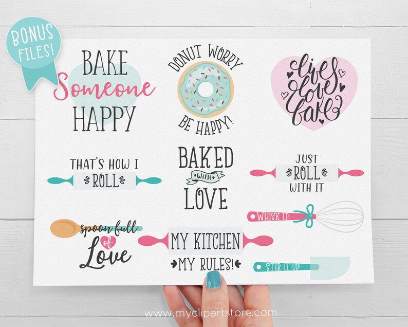 Bakery Clipart, Cupcakes svg, Cupcake svg, Kitchen Utensils, Apron svg, Baking, Bake Sale Digital Download Sublimation SVG, EPS, PNG image 4