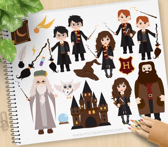 School of Wizardry Clipart, Wizards, Magic castle, magic wand, Fairytale, Mage, Magicians, Clip Art Commercial Use, Sublimation, HTV, SVG Il_570xn